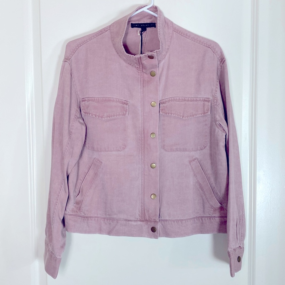 Jane + Delancey S Moto Jacket Blush Dusty Rose ✨ soft denim look 100% lyocell
